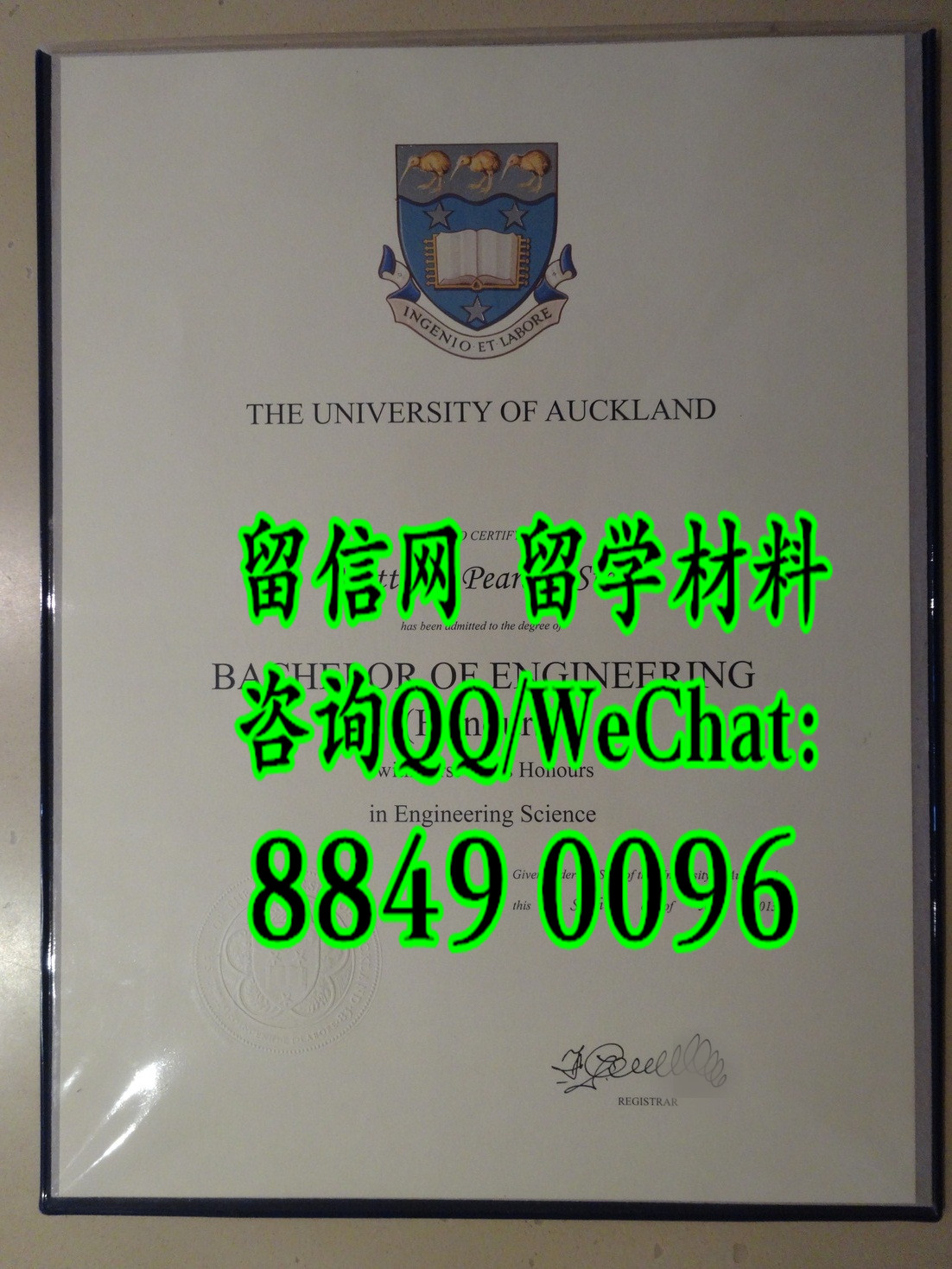 瞠目：奥克兰大学本科文凭，University of Auckland bachelor degree