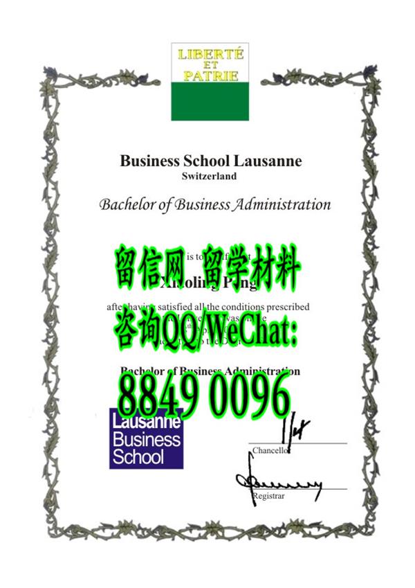 瑞士洛桑学院毕业证范例，business school lausanne diploma degree