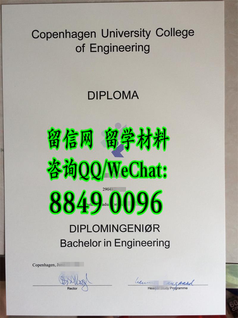 丹麦哥本哈根工程学院毕业证样式，Copenhagen University College of engineering diploma degree