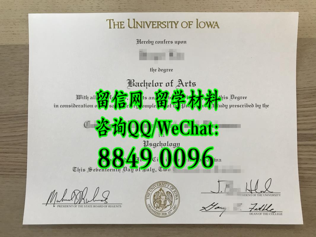 美国爱荷华大学University Of Iowa毕业证烫金案例，University Of Iowa diploma