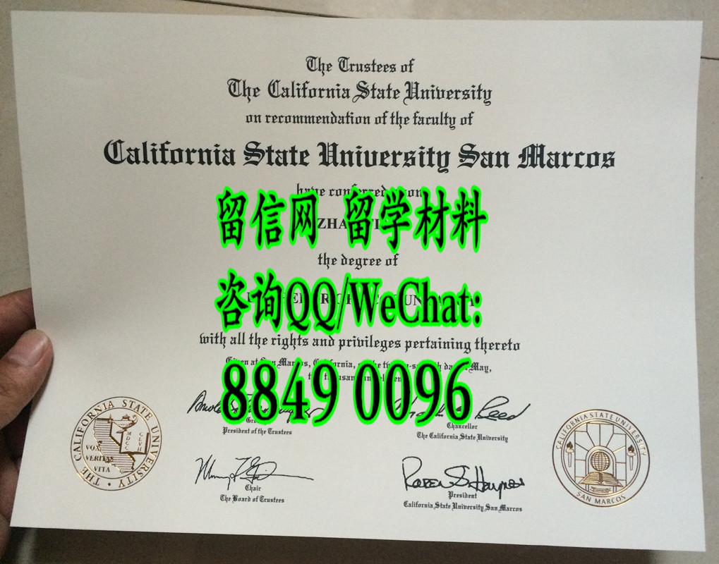 美国圣马可斯加州州立大学毕业证，california state university san marcos diploma certificate