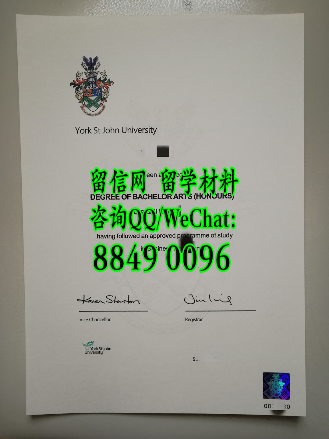 英国约克圣约翰大学毕业证成绩单，York St John University diploma degree